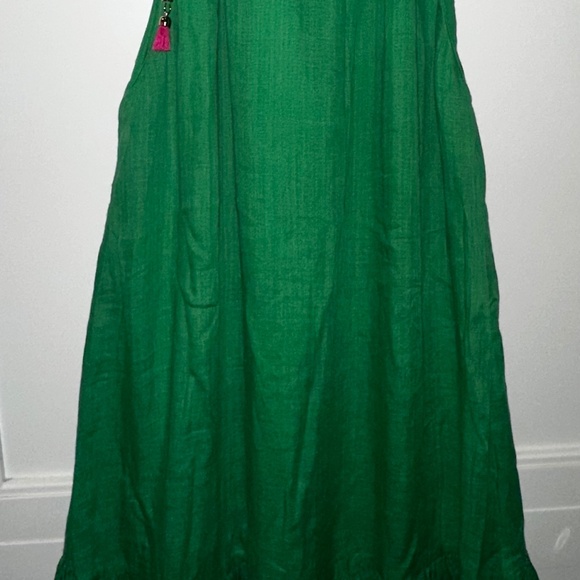 Zimmermann Green Ramie Embroidered Midi Dress Size 0 (fits 6–8) - Picture 1 of 7